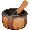 Crush Wood and Cast Iron Mortar and Pestle