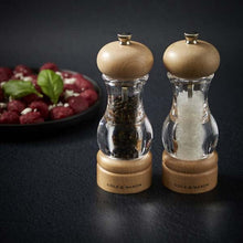 Load image into Gallery viewer, BEECH WOOD & ACRYLIC SALT & PEPPER MILL SET