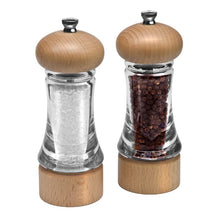 Load image into Gallery viewer, BEECH WOOD & ACRYLIC SALT & PEPPER MILL SET