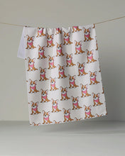 Load image into Gallery viewer, Geometry Kitchen Tea Towel: Corgi Pals (Pink)