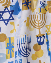 Load image into Gallery viewer, Geometry Kitchen Tea Towel: Hanukkah is Here