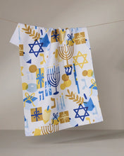 Load image into Gallery viewer, Geometry Kitchen Tea Towel: Hanukkah is Here