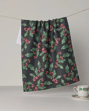 Load image into Gallery viewer, Geometry Kitchen Tea Towel: Holly Night