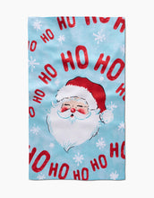 Load image into Gallery viewer, Geometry Kitchen Tea Towel: Merry Santa Claus