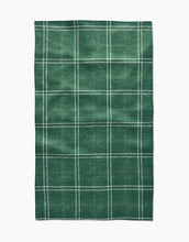 Load image into Gallery viewer, Geometry Kitchen Tea Towel: Pine Forest Plaid