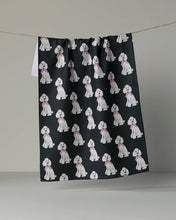 Load image into Gallery viewer, Geometry Kitchen Tea Towel: Poodle Parade (White)