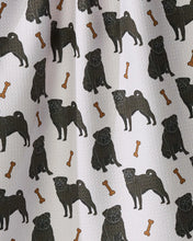 Load image into Gallery viewer, Geometry Kitchen Tea Towel: Pug Club (Black)