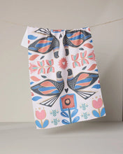 Load image into Gallery viewer, Geometry Kitchen Tea Towel: Scandi Lovebirds