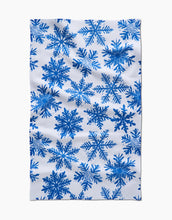Load image into Gallery viewer, Geometry Kitchen Tea Towel: Snowy Days Blue