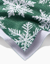 Load image into Gallery viewer, Geometry Kitchen Tea Towel: Snowy Days Green