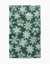 Load image into Gallery viewer, Geometry Kitchen Tea Towel: Snowy Days Green
