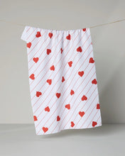 Load image into Gallery viewer, Geometry Kitchen Tea Towel: Stitched Heart
