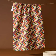 Load image into Gallery viewer, Geometry Kitchen Tea Towel: Vivid Cascade