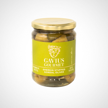 Load image into Gallery viewer, Gherkin Stuffed Gordal Olives