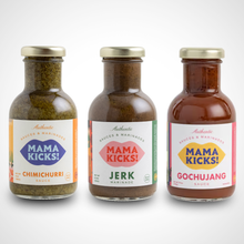 Load image into Gallery viewer, Mama Kicks! Sauces 9 oz. glass bottle
