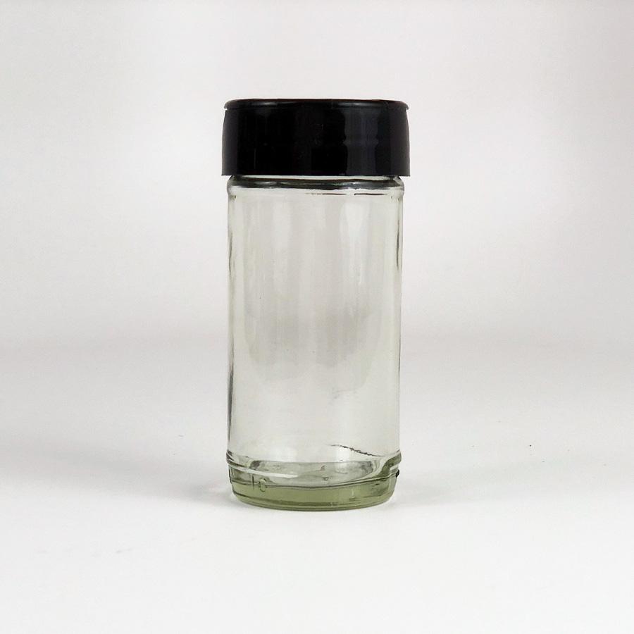4 oz Black Lid Glass Spice Jars