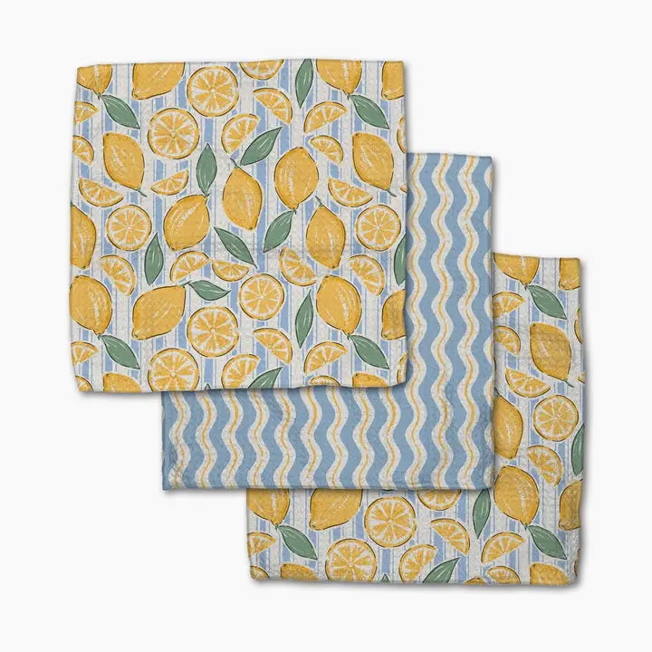 Geometry Dishcloth: Lemon Waves