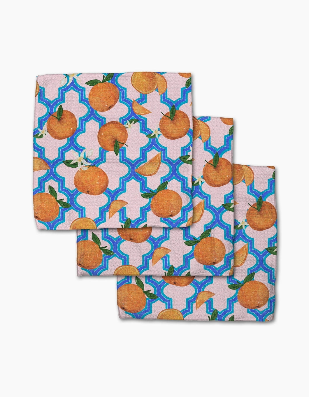 Geometry Dishcloth: Orange Trellis