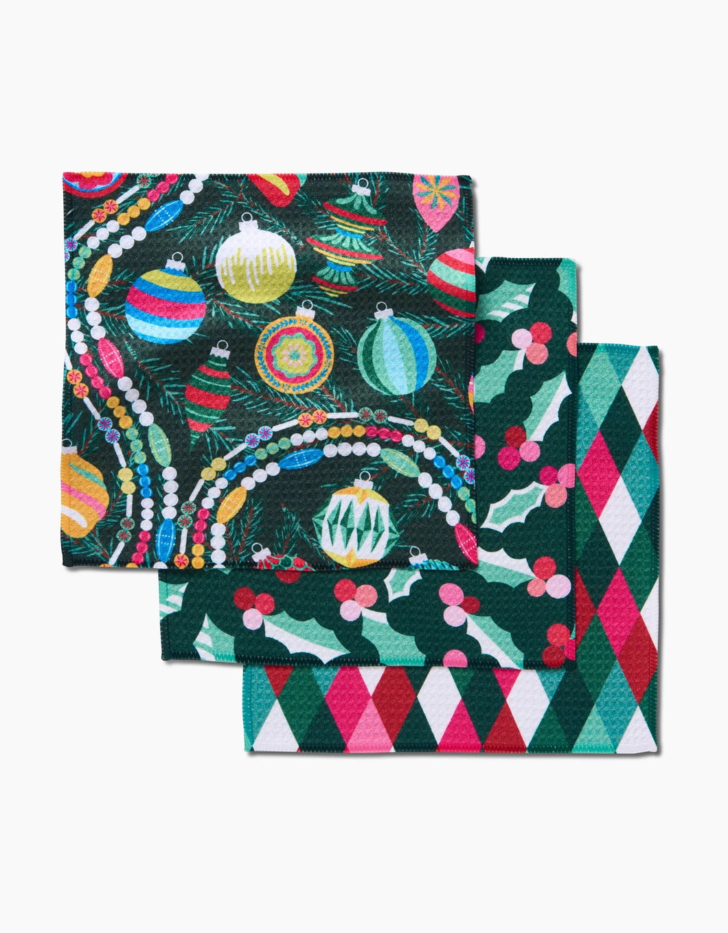 Geometry Dishcloth: Retro Holly