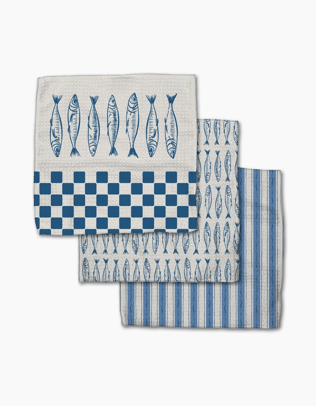 Geometry Dishcloth: Sardine Check Blue