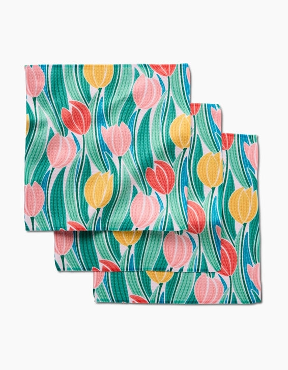 Geometry Dishcloth: Tranquil Tulips