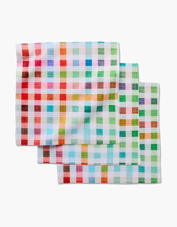 Geometry Dishcloth: Woven Spring Plaid