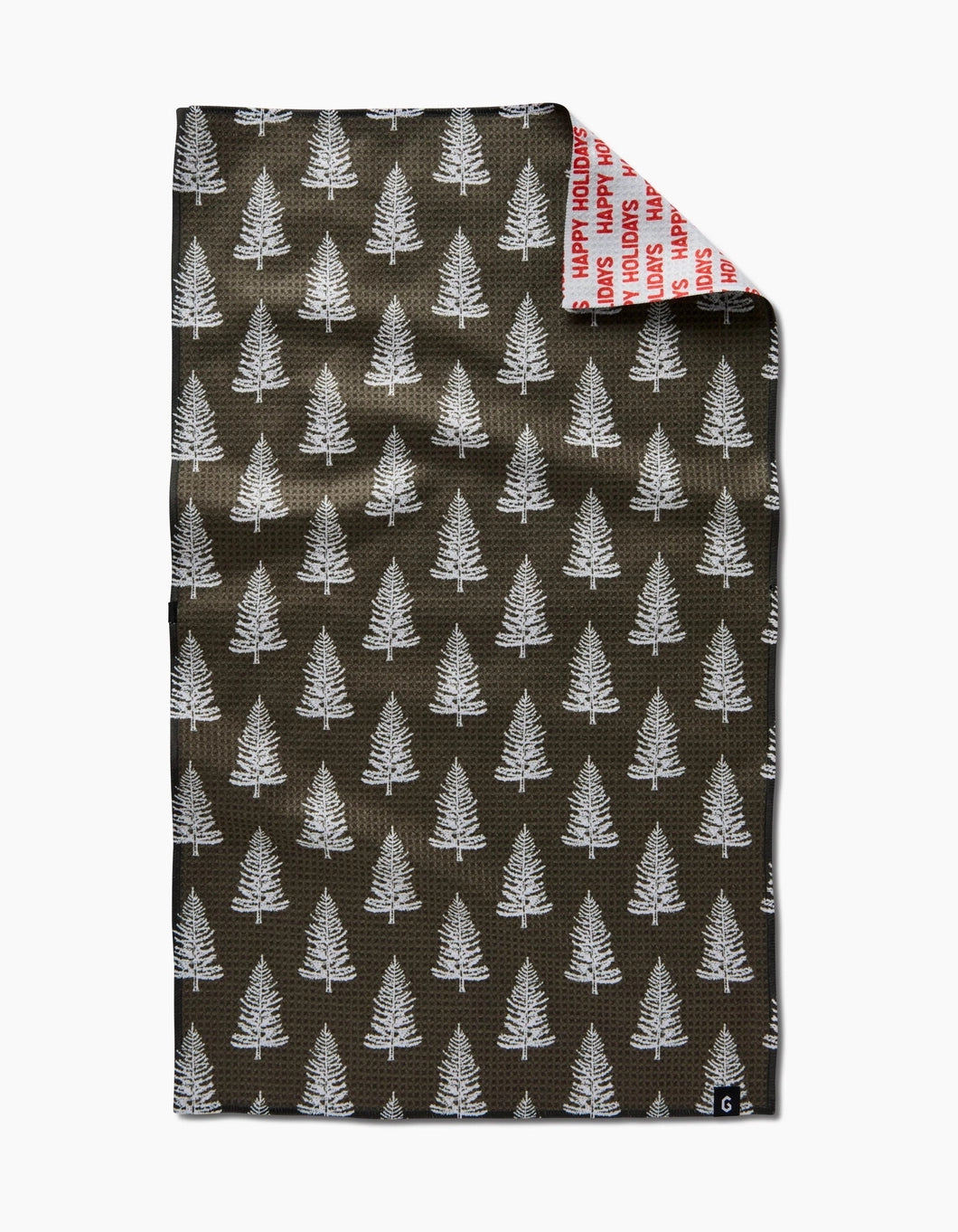 Geometry Double Sided Kitchen Tea Towel: Happy Holidays