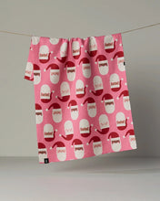 Load image into Gallery viewer, Geometry Luxe Kitchen Towel: Jolly Santas
