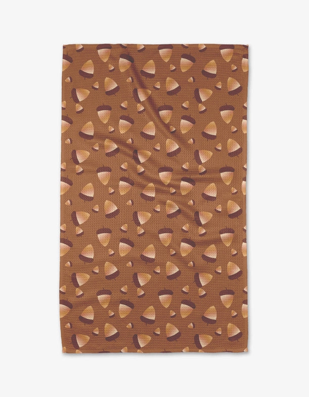 Geometry Kitchen Tea Towel: Autumn Acorns