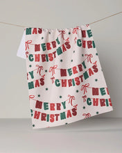 Load image into Gallery viewer, Geometry Kitchen Tea Towel: Christmas Banner
