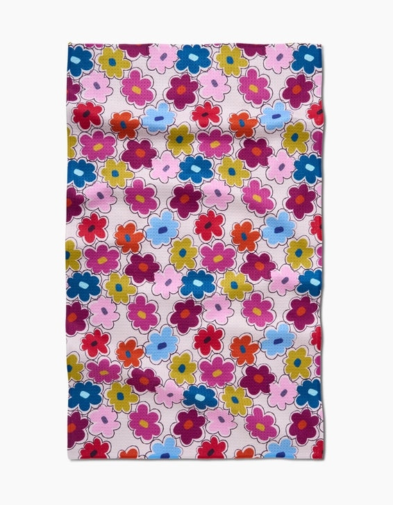 Geometry Kitchen Tea Towel: Flower Fling