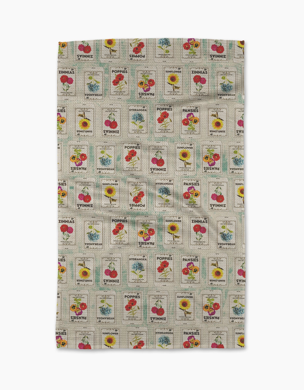 Geometry Kitchen Tea Towel: Flower Seed Packets