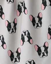 Load image into Gallery viewer, Geometry Kitchen Tea Towel: Frenchie Faces (Vanilla)
