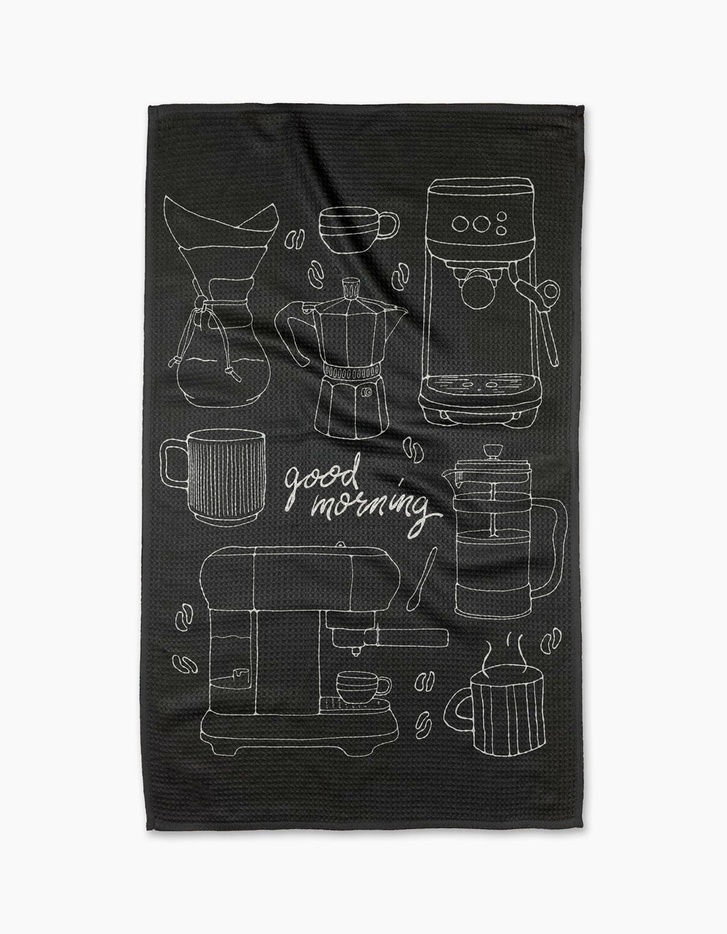 Geometry Kitchen Tea Towel: Good Morning Coffee