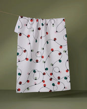 Load image into Gallery viewer, Geometry Kitchen Tea Towel: Holiday Lights
