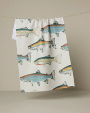 Load image into Gallery viewer, Geometry Kitchen Tea Towel: Hooked on Fishing
