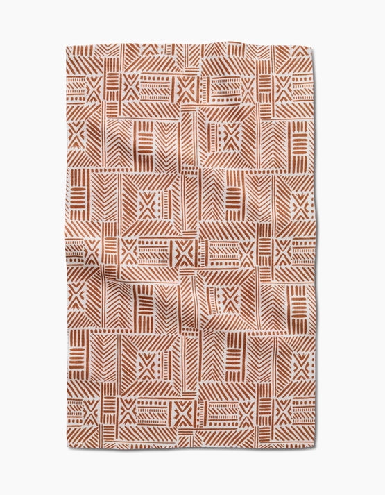 Geometry Kitchen Tea Towel: Mud Cloth