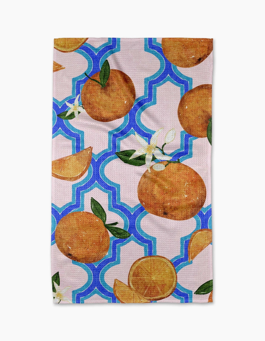 Geometry Kitchen Tea Towel: Orange Trellis