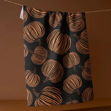 Load image into Gallery viewer, Geometry Kitchen Tea Towel: Pumpkin Noir
