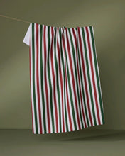 Load image into Gallery viewer, Geometry Kitchen Tea Towel: Ribbon Green Red
