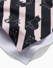 Load image into Gallery viewer, Geometry Kitchen Tea Towel: Striped Black Cats
