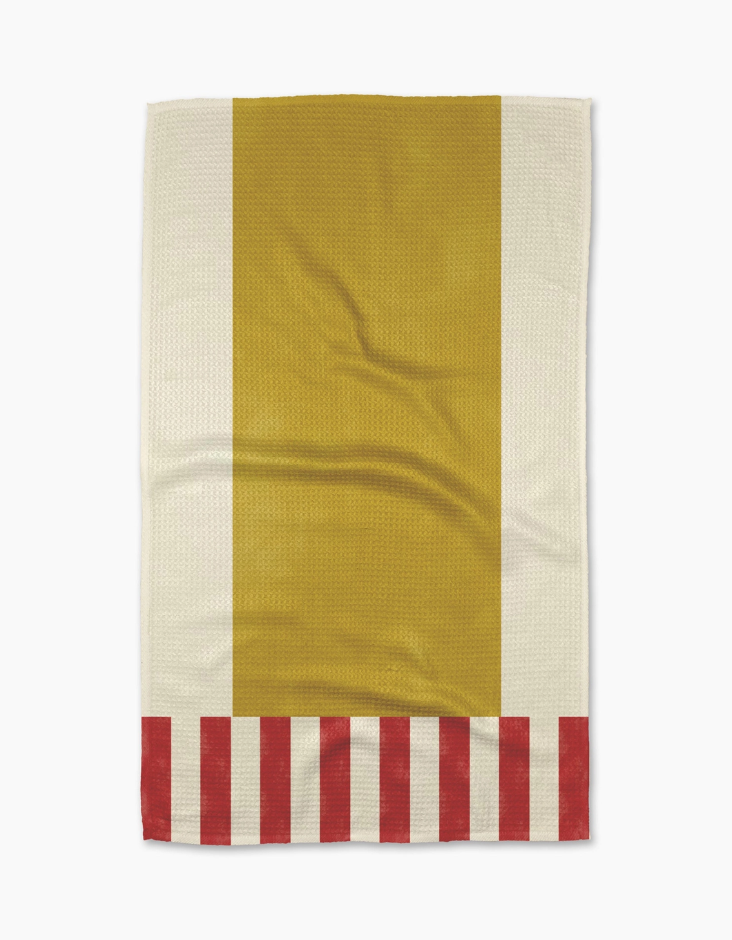 Geometry Kitchen Tea Towel: Striped Heart Yellow