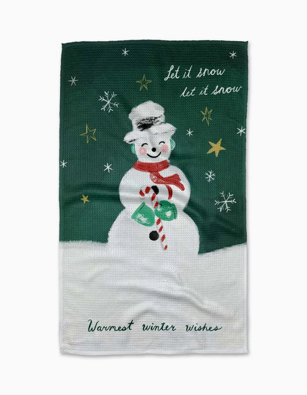 Geometry Kitchen Tea Towel: Vintage Snowman