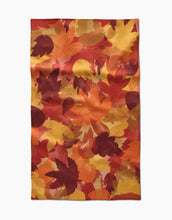 Load image into Gallery viewer, Geometry Kitchen Tea Towel: Watercolor Fallen Leaves
