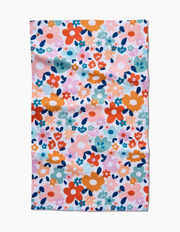 Geometry Kitchen Tea Towel: Whimsey Floral