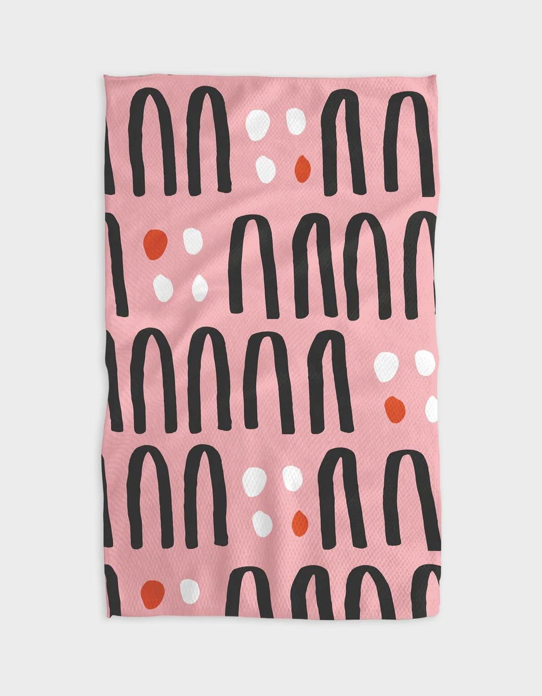 Geometry Kitchen Tea Towel: Modern Pink