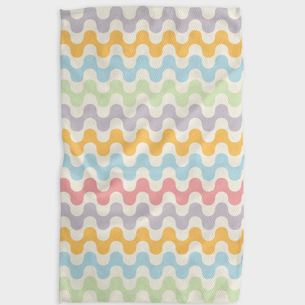 Geometry Kitchen Tea Towel: Wobble Colors